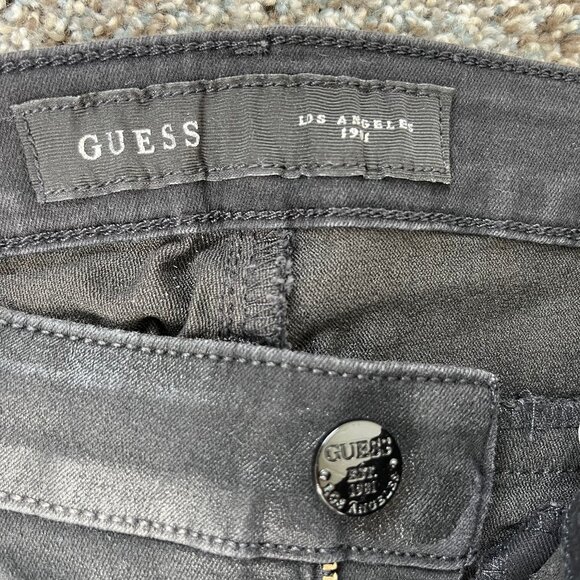 JUST IN: Guess women's jeans, Black, Size 25, Unique stretch, angle design - Picture 8 of 14